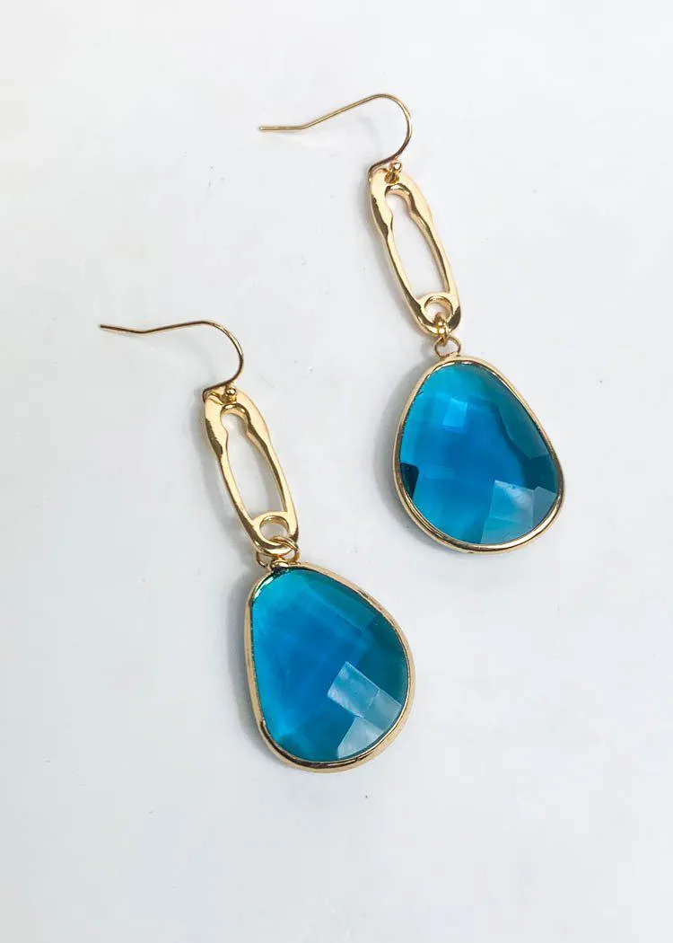 Tinian Jeweled Drop Earring - Turquoise