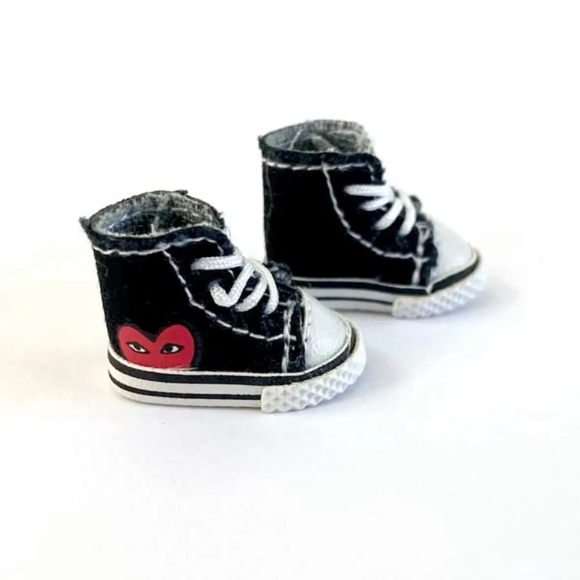 Tiny Doll high top trainers 1/12 scale canvas lace up doll shoes