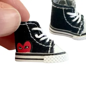 Tiny Doll high top trainers 1/12 scale canvas lace up doll shoes