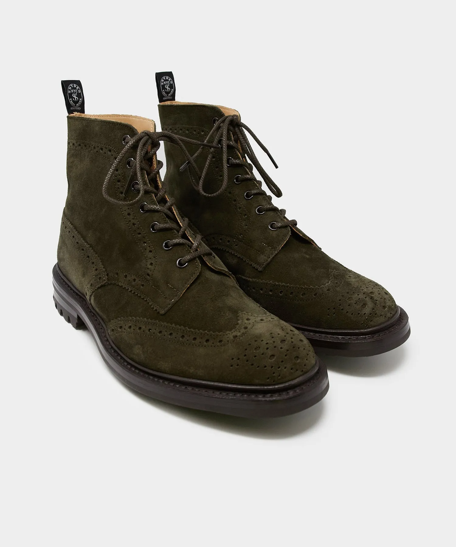 Todd Snyder x Tricker's Suede Stow Boot In Earth