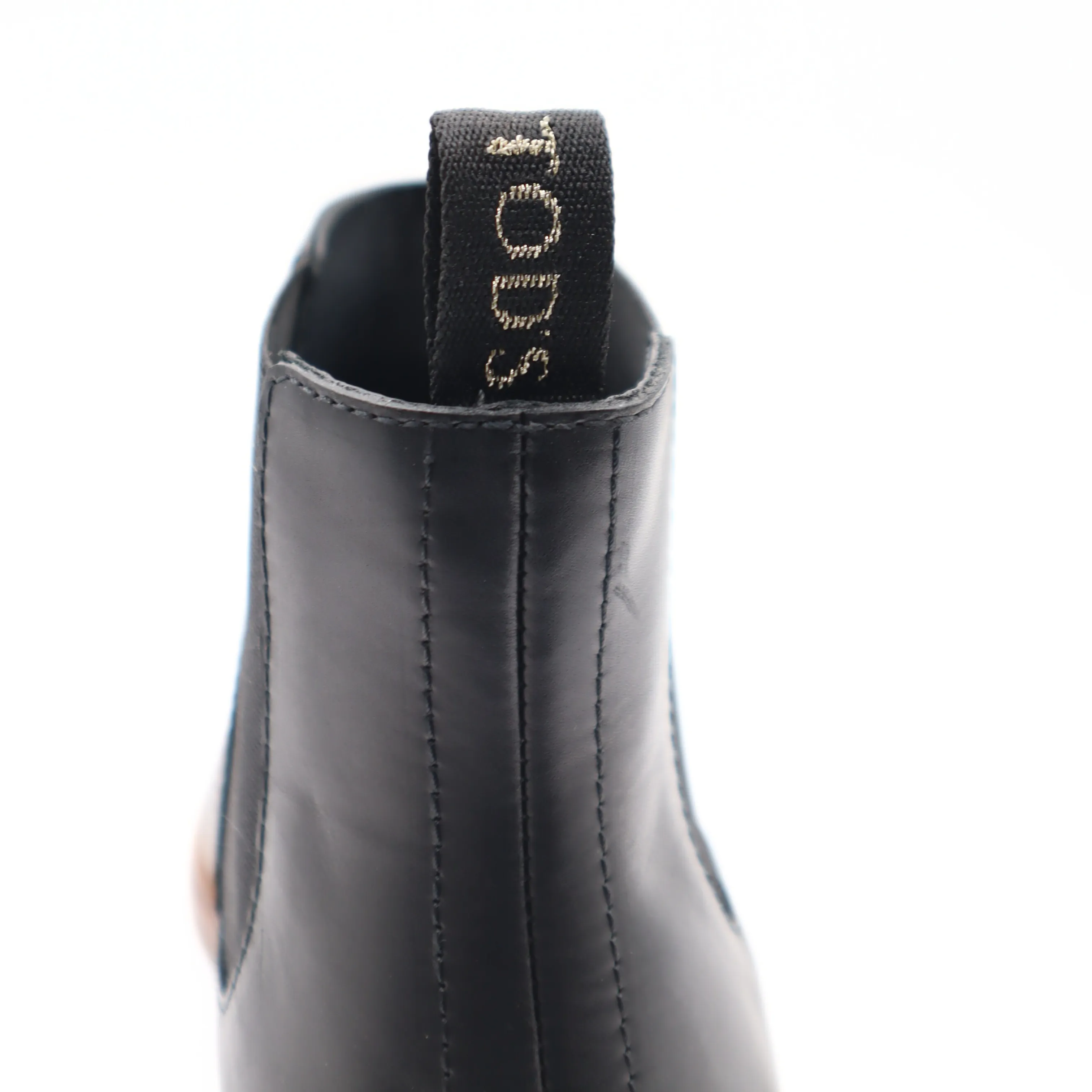 Tods Mens Black Leather Ankle Boot with Wooden Sole