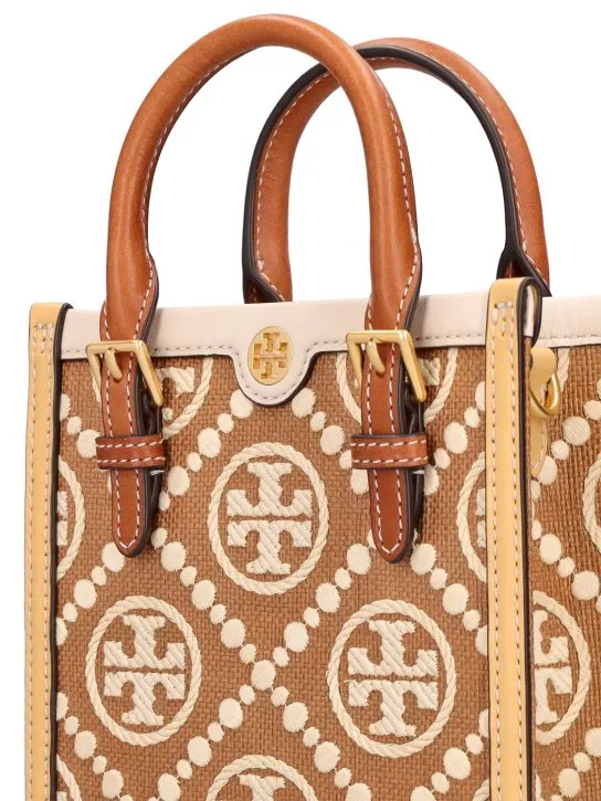 Tory Burch   Mini T monogram canvas top handle bag 