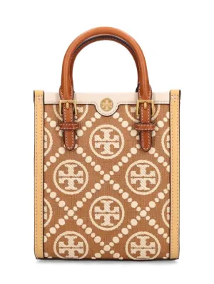 Tory Burch   Mini T monogram canvas top handle bag 