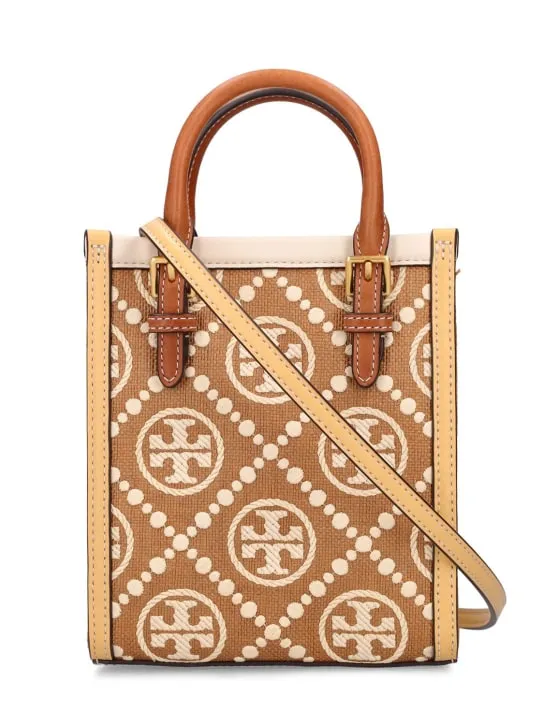 Tory Burch   Mini T monogram canvas top handle bag 