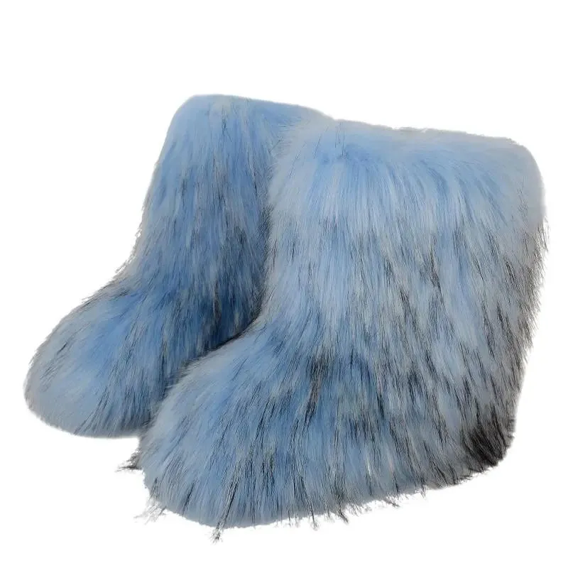 Trendy Faux Furry Fur Plush Boots