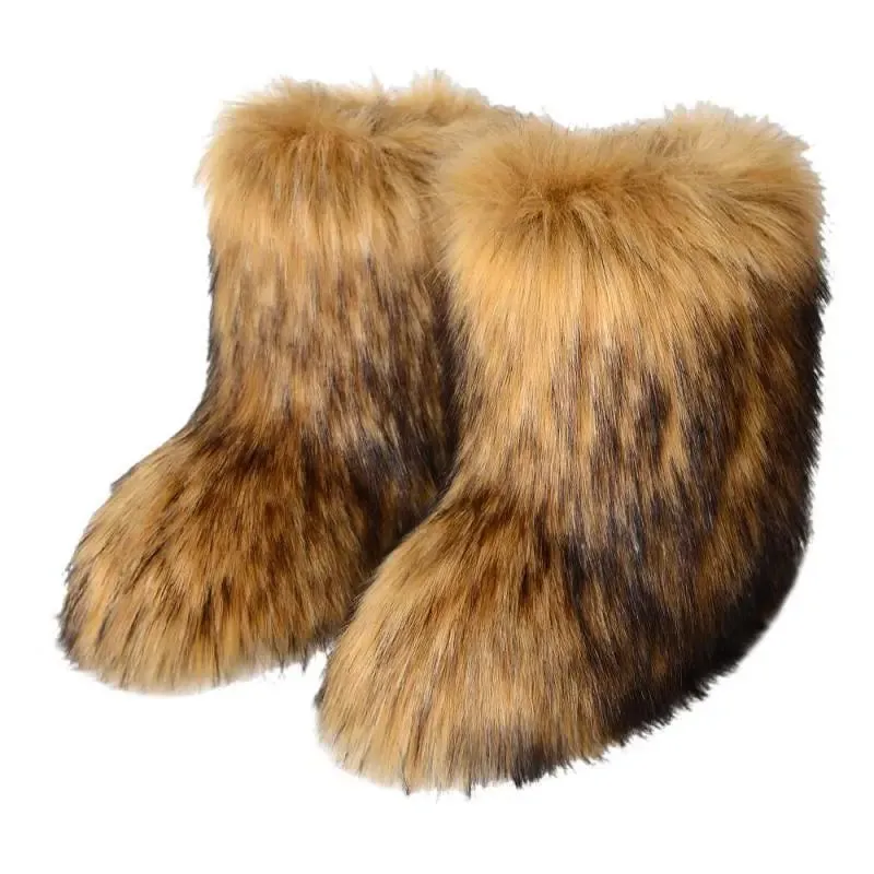 Trendy Faux Furry Fur Plush Boots