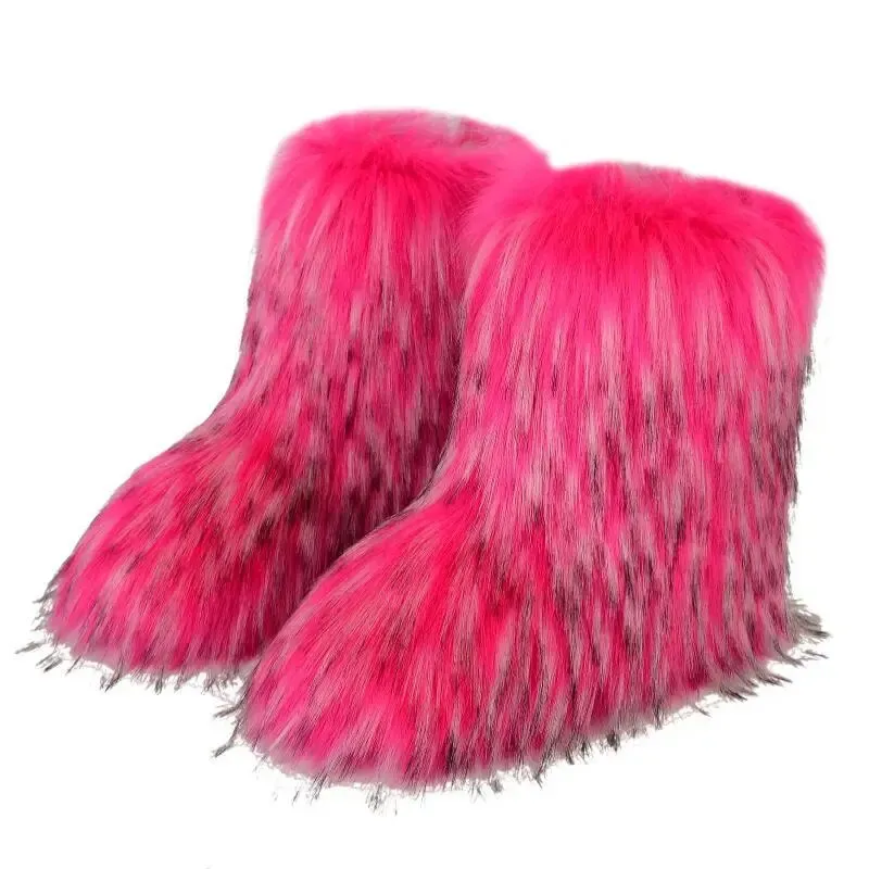 Trendy Faux Furry Fur Plush Boots