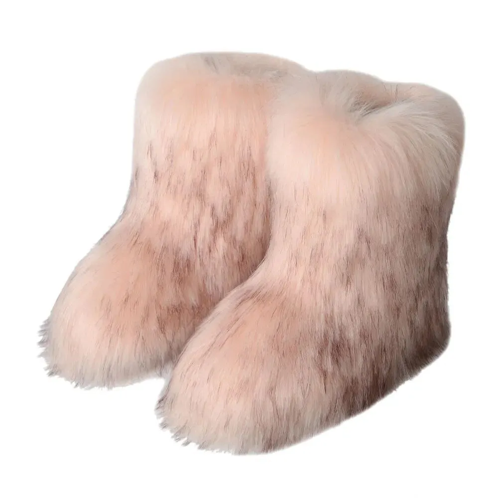 Trendy Faux Furry Fur Plush Boots