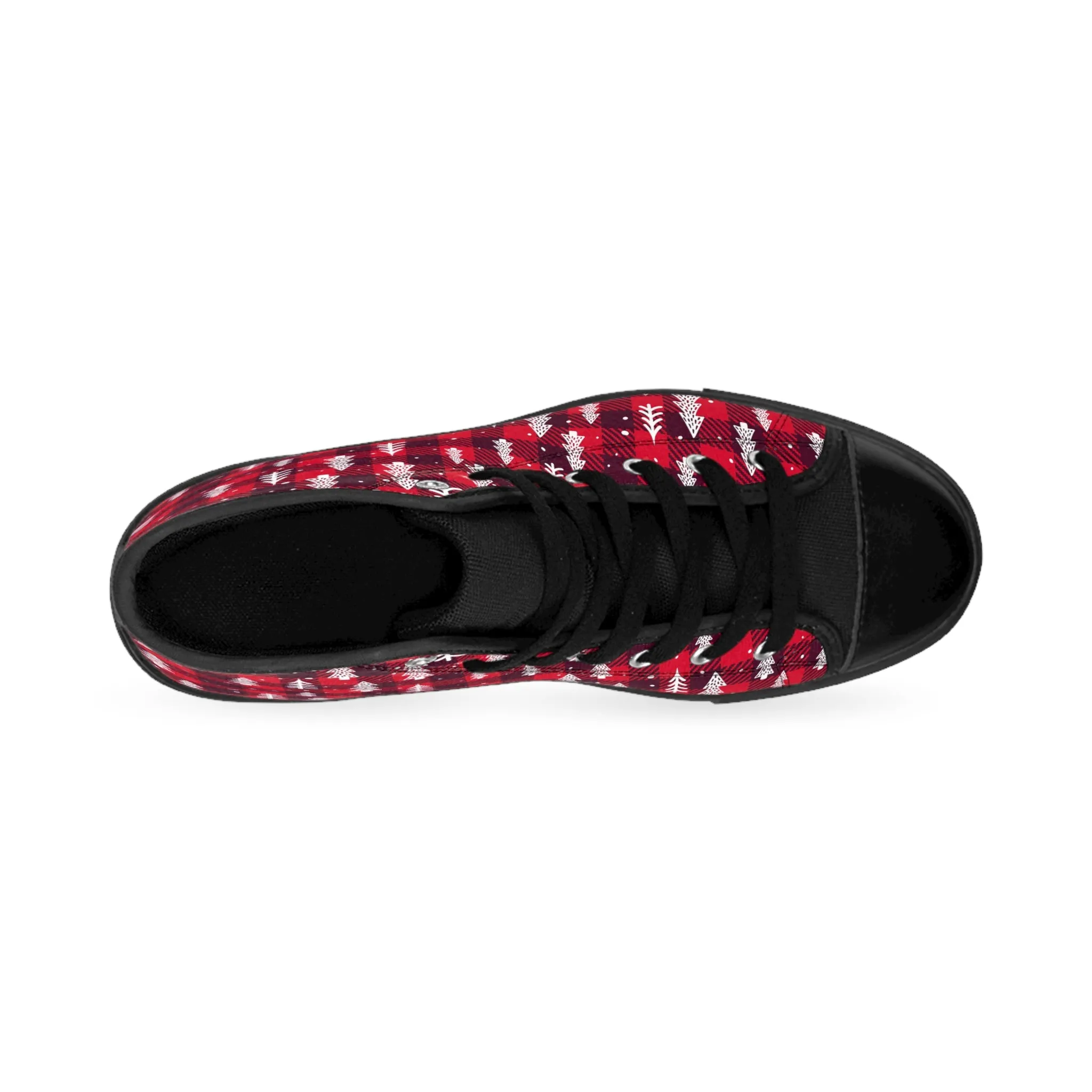 Trendy Red Christmas Trees Women's Classic Sneakers