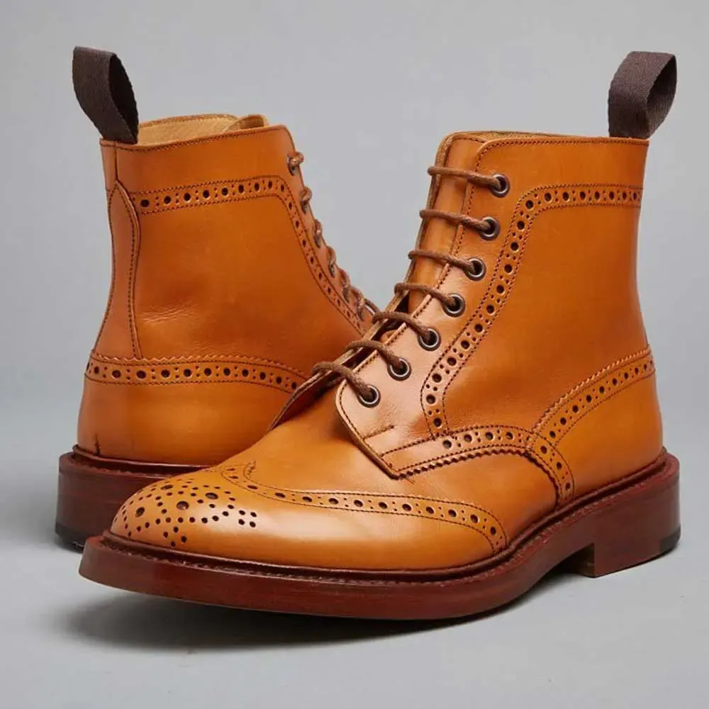 TRICKER'S Stow Boots - Mens Dainite or Leather Sole - Acorn Antique