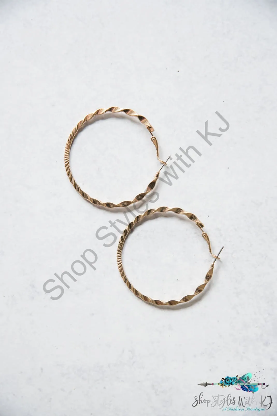 Twisted Gold Hoop Earrings