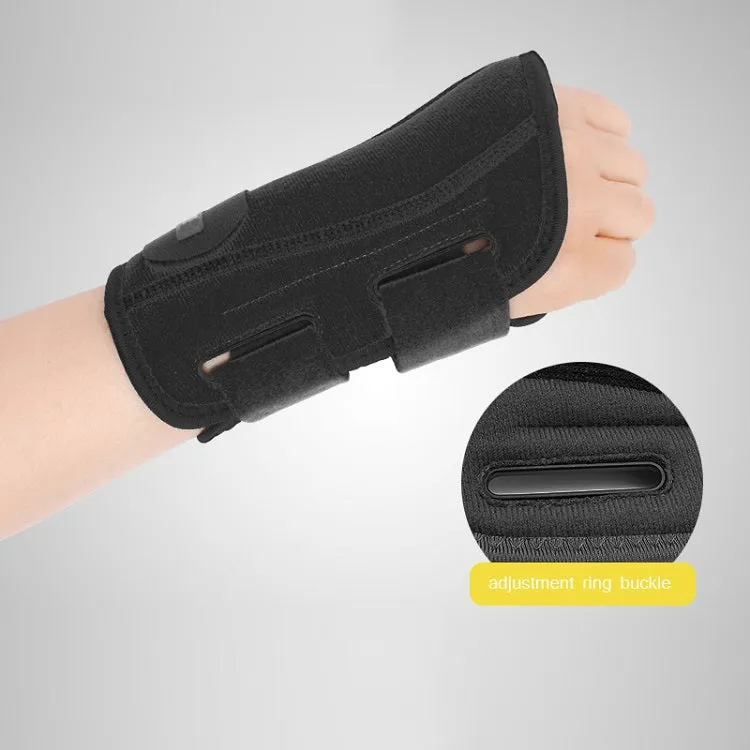 Two-Way Compression Stabilized Support Plate Wrist Brace Fracture Sprain Rehabilitation Wrist Brace, Specification: Left Hand S (Black Grey)