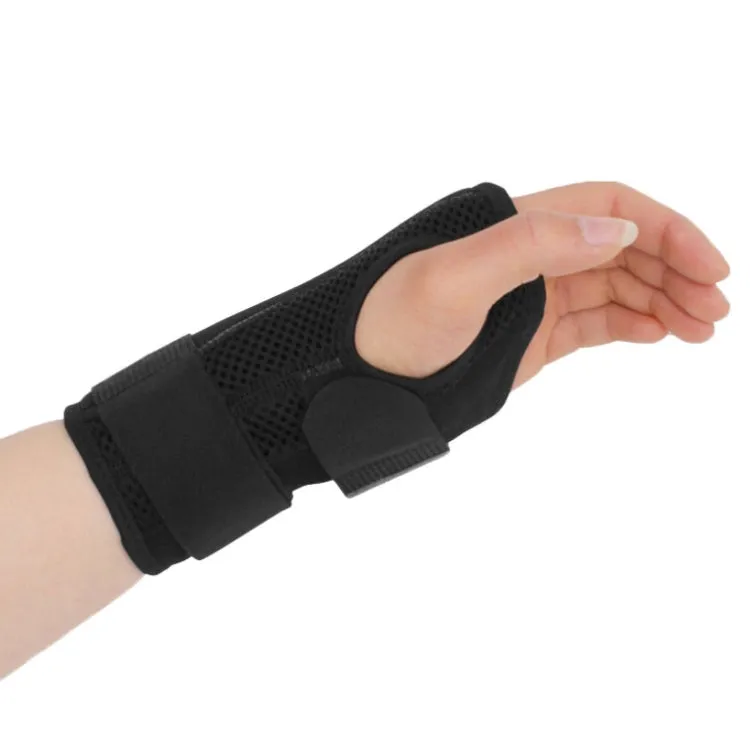 Two-Way Compression Stabilized Support Plate Wrist Brace Fracture Sprain Rehabilitation Wrist Brace, Specification: Left Hand S (Black Grey)