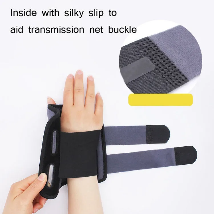 Two-Way Compression Stabilized Support Plate Wrist Brace Fracture Sprain Rehabilitation Wrist Brace, Specification: Left Hand S (Black Grey)