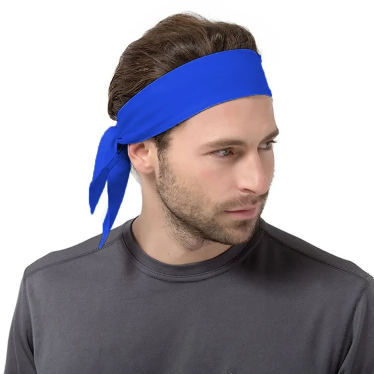 Unisex Sweat Wicking Stretchy Exercise Yoga Gym Bandana Headband Sweatband Head Tie Scarf Wrap, Size: 1.2*0.06m (Blue)