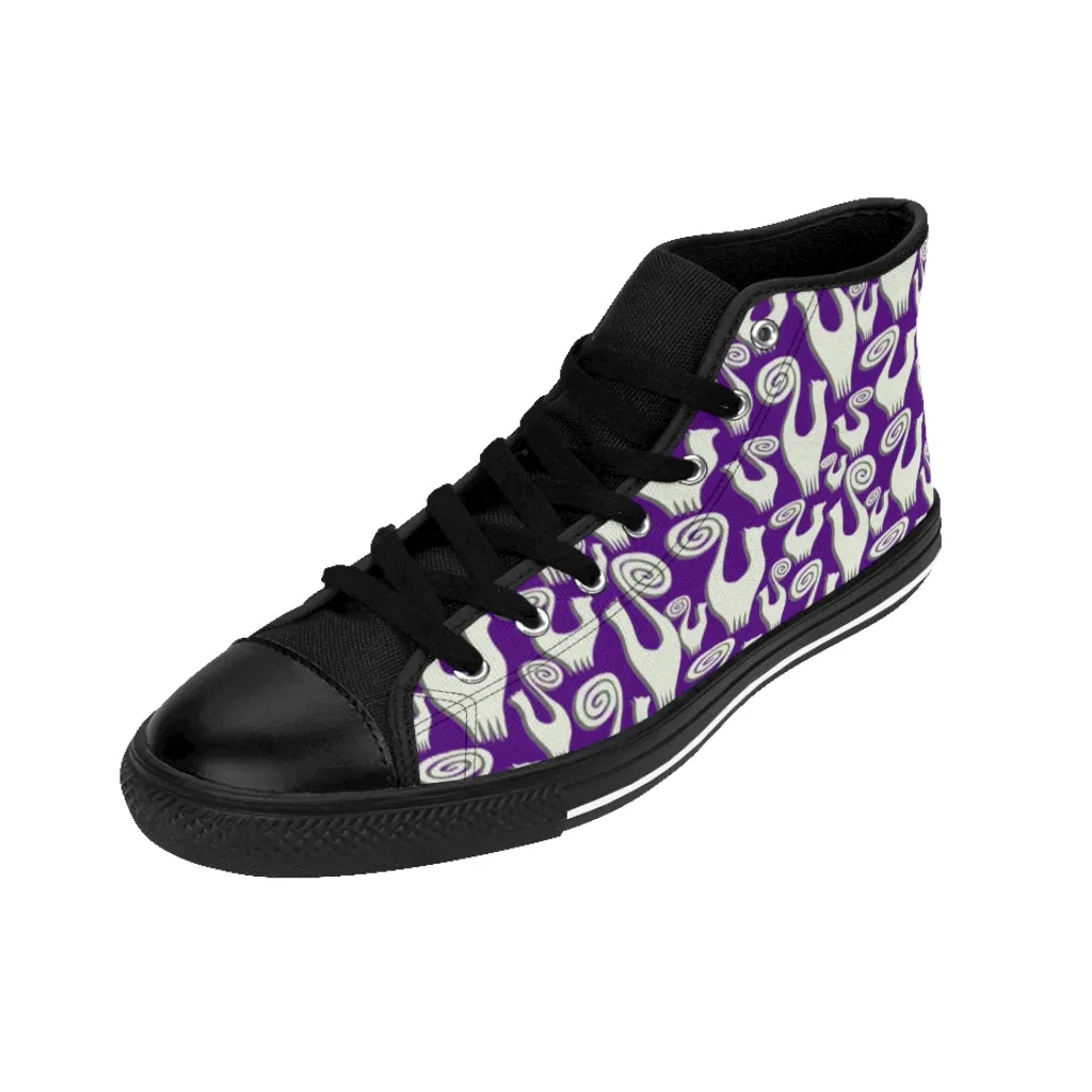 Violet Snooty Cats Women's High-top Sneakers