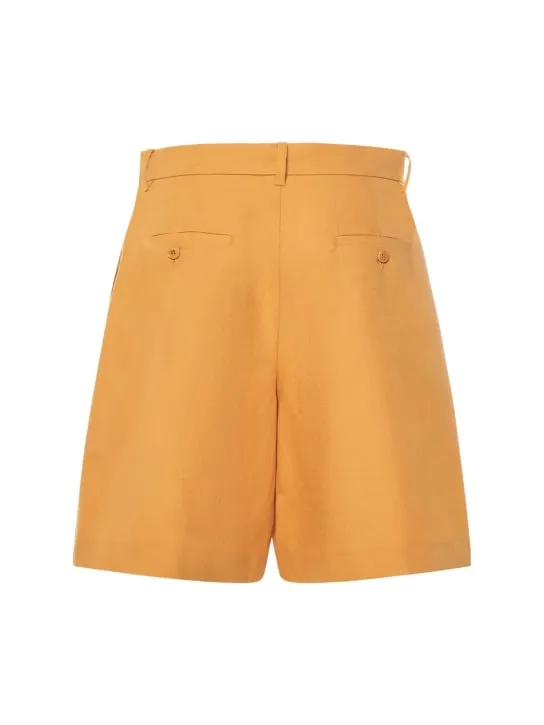 Weekend Max Mara   Ecuba cotton &amp; linen canvas shorts 