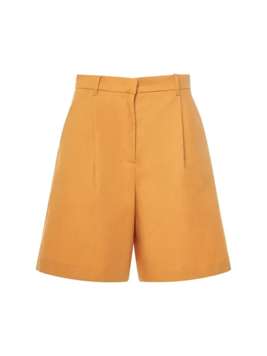 Weekend Max Mara   Ecuba cotton &amp; linen canvas shorts 