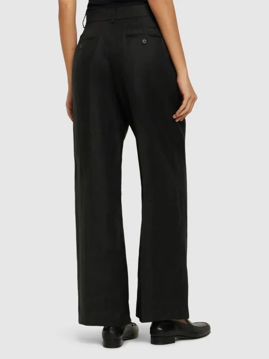 Weekend Max Mara   Malizia linen canvas wide pants 