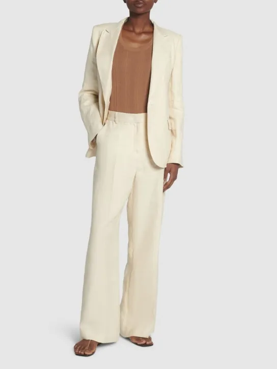 Weekend Max Mara   Malizia linen canvas wide pants 