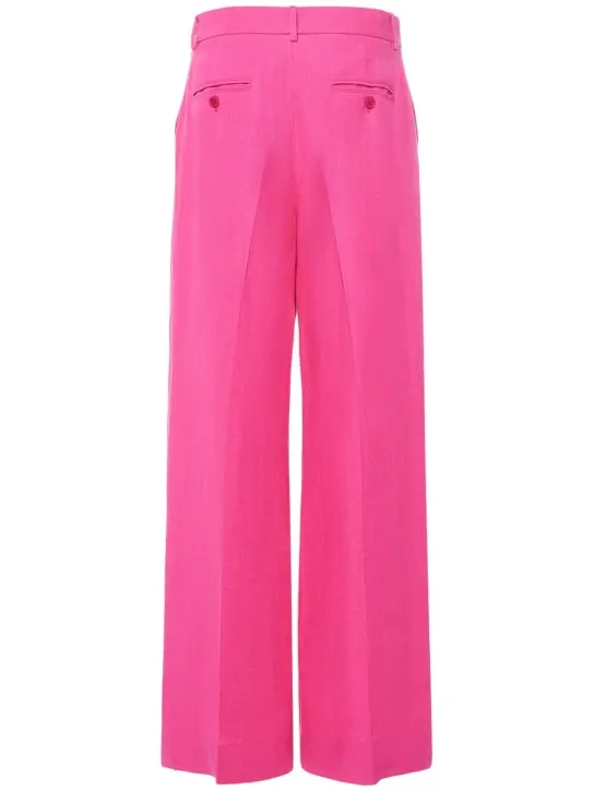 Weekend Max Mara   Malizia linen canvas wide pants 