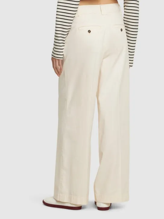 Weekend Max Mara   Pino belted cotton canvas wide pants 