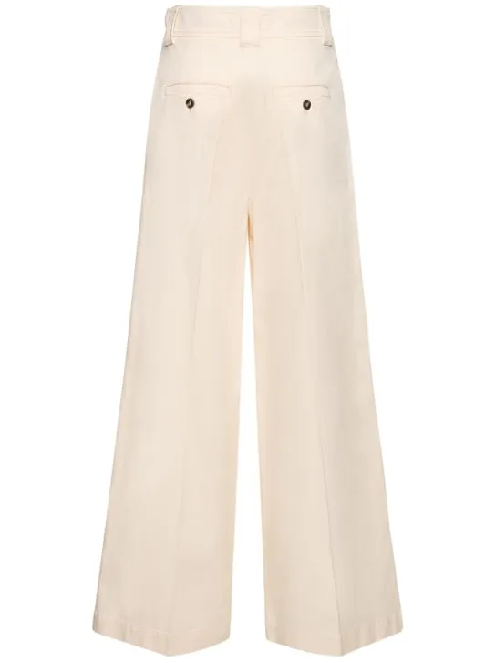 Weekend Max Mara   Pino belted cotton canvas wide pants 