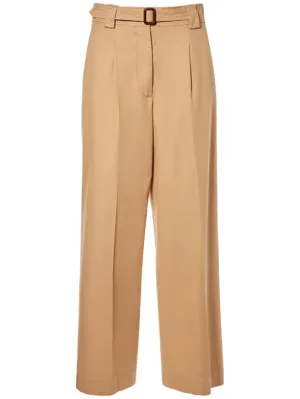 Weekend Max Mara   Pino belted cotton canvas wide pants 