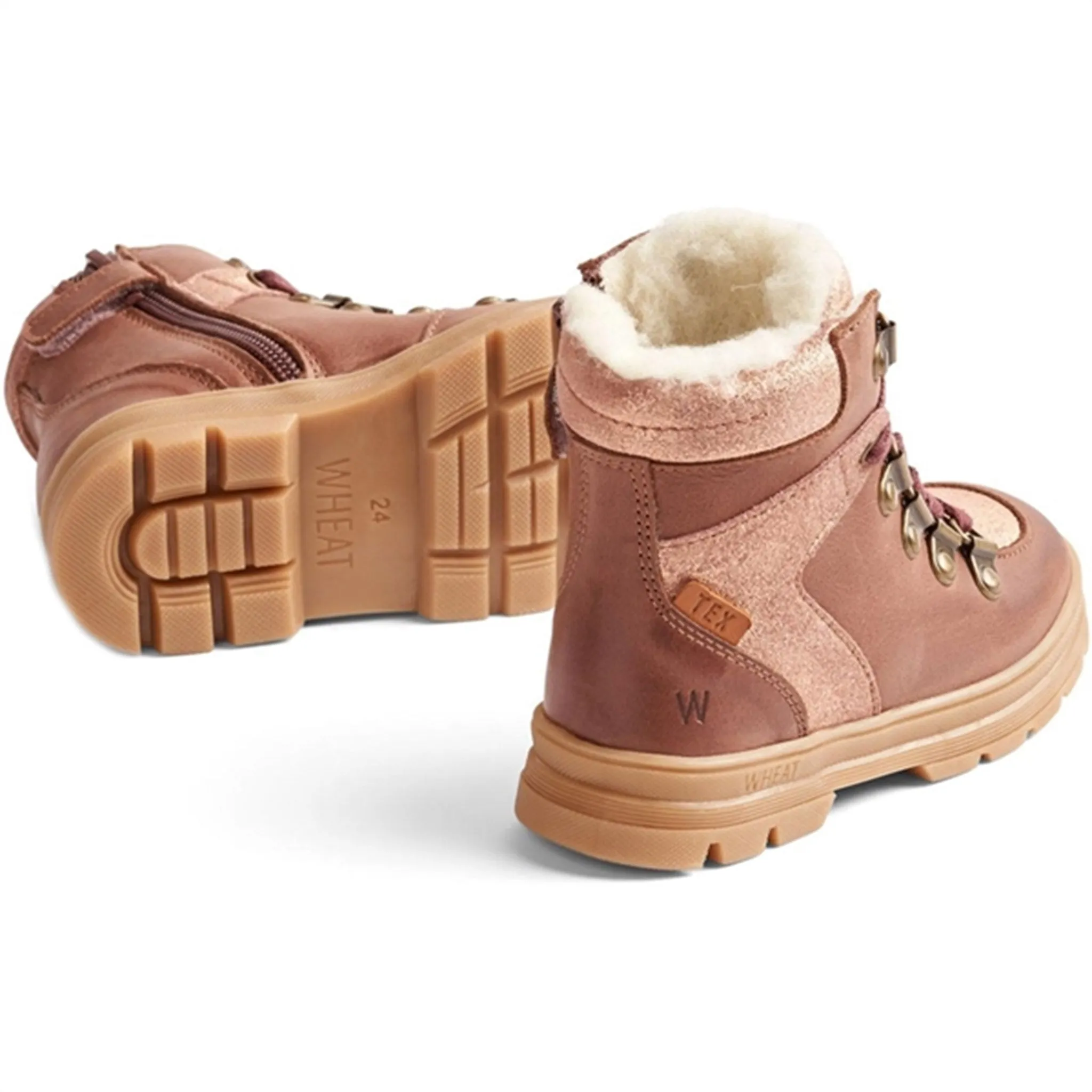 Wheat Winter Boots Toni Tex Hiker Glitter Rose