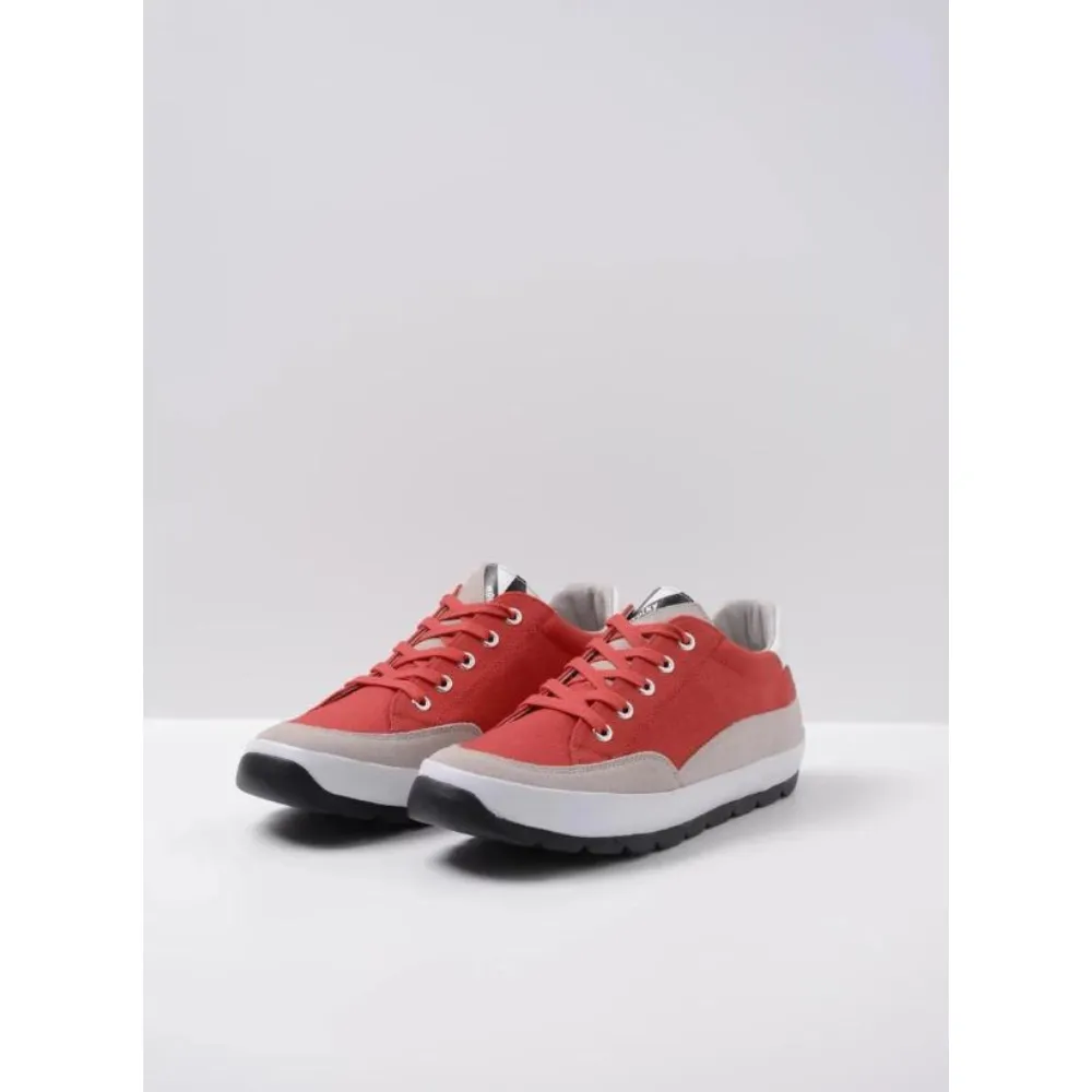 Wolky Babati Red Canvas Suede Leather Sneaker (Women's)