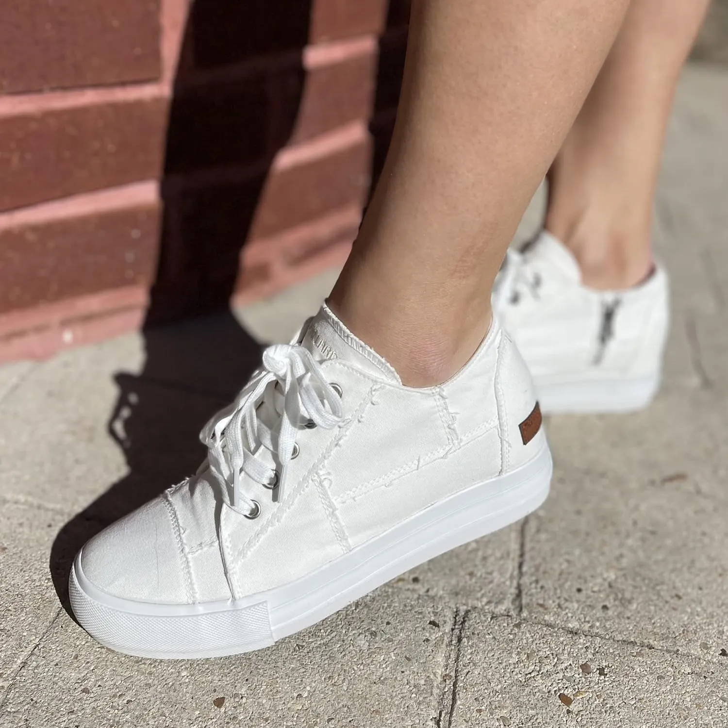 Women Platform Sneakers Hidden Wedge Canvas Shoes Fashion Walking Slip on Sneaker Non Slip with Zipper