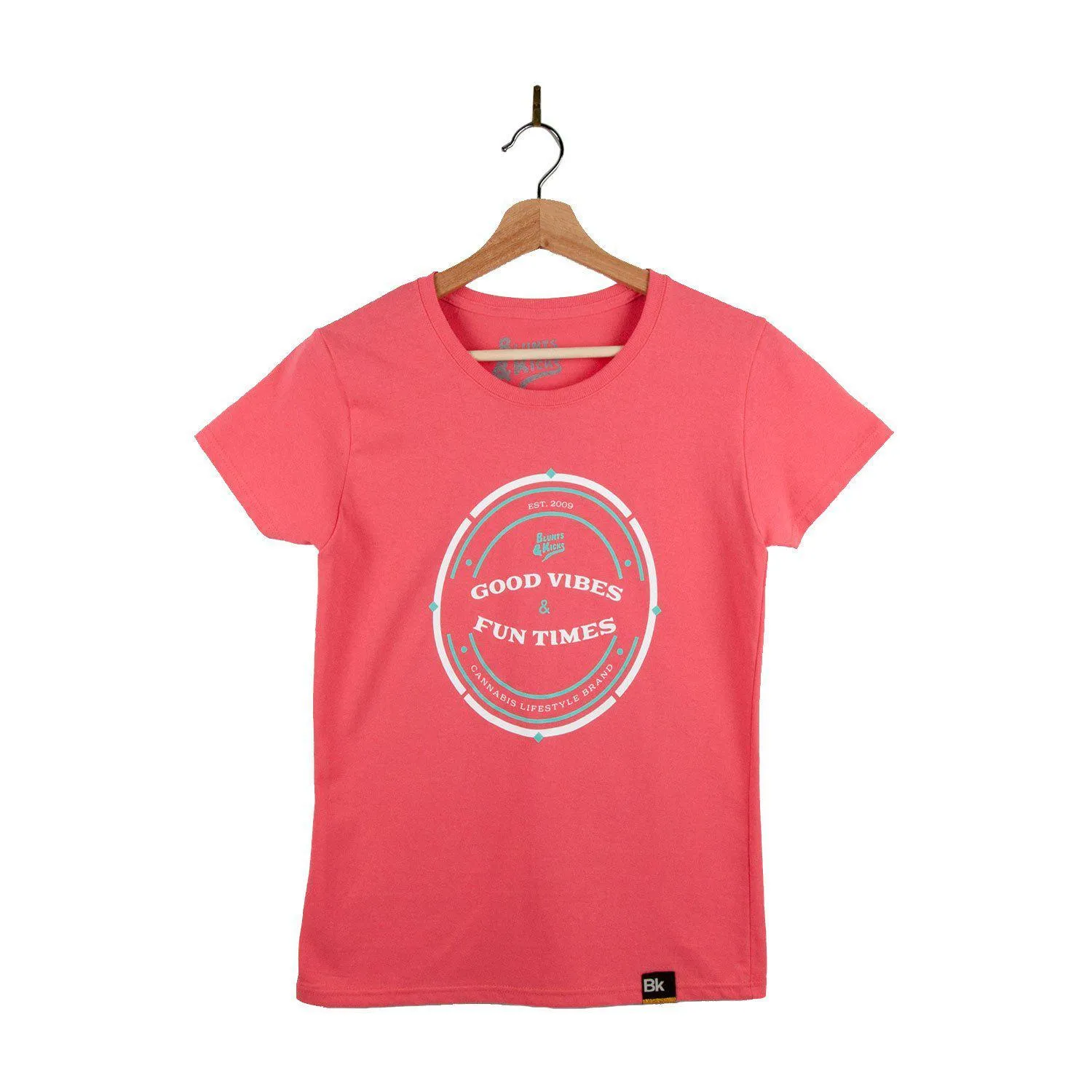 Women "Good Vibes & Fun Times" T-Shirt - Coral