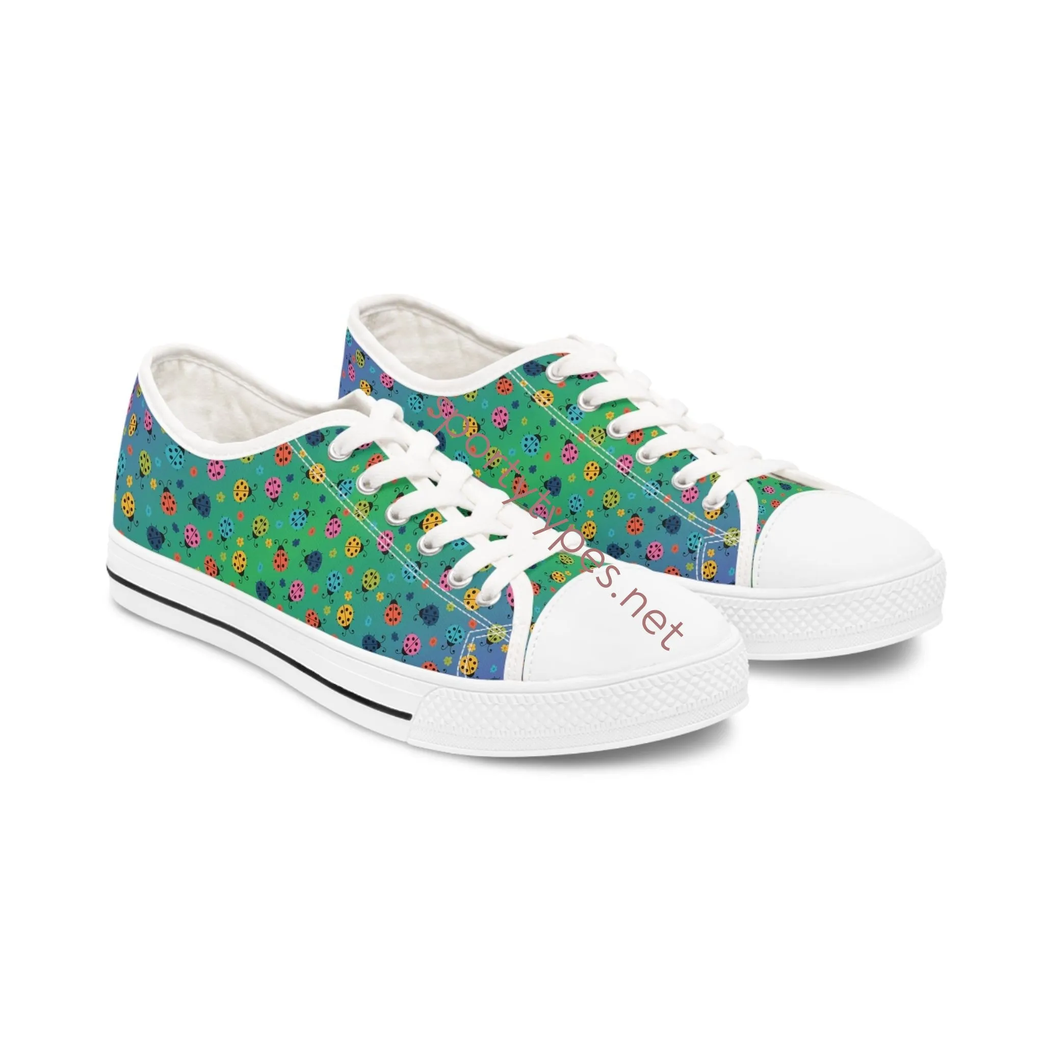 Women's Colored Ladybugs Low Top Canvas Sneakers