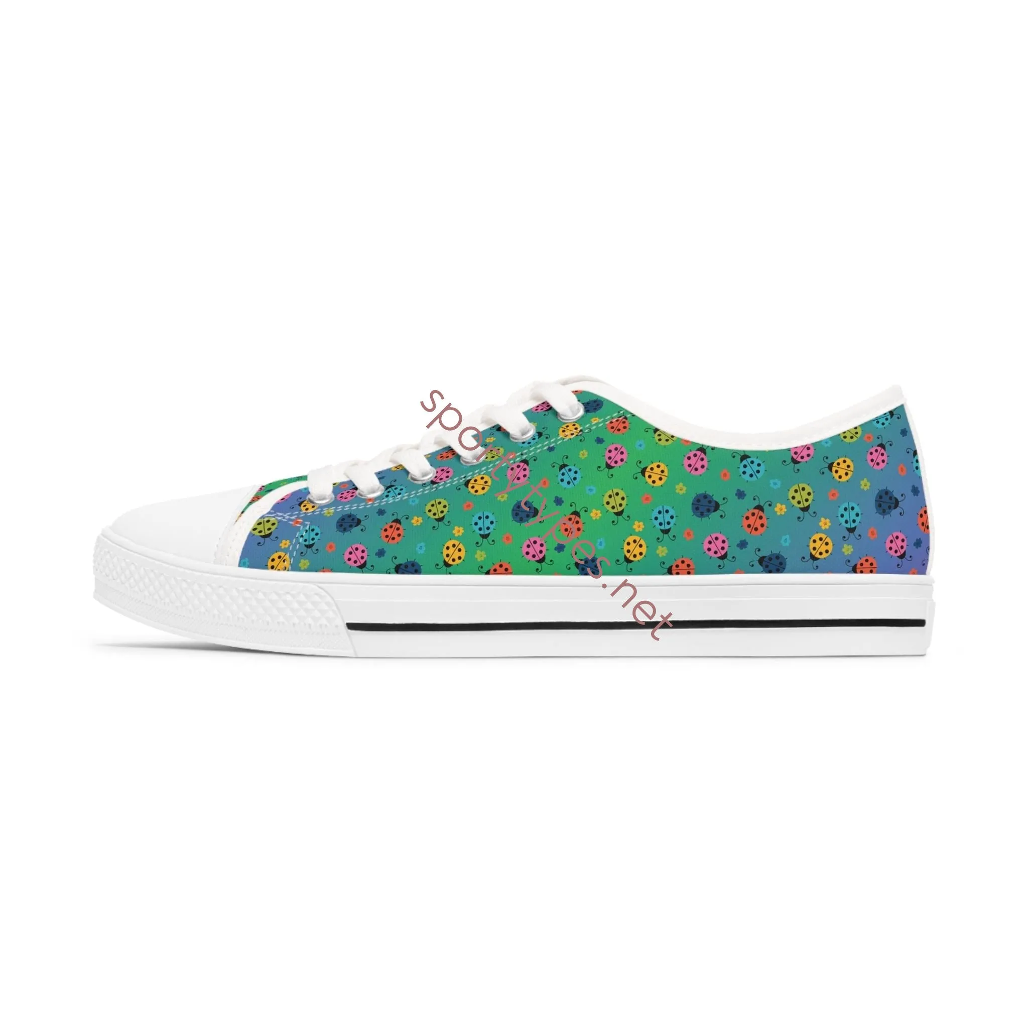 Women's Colored Ladybugs Low Top Canvas Sneakers