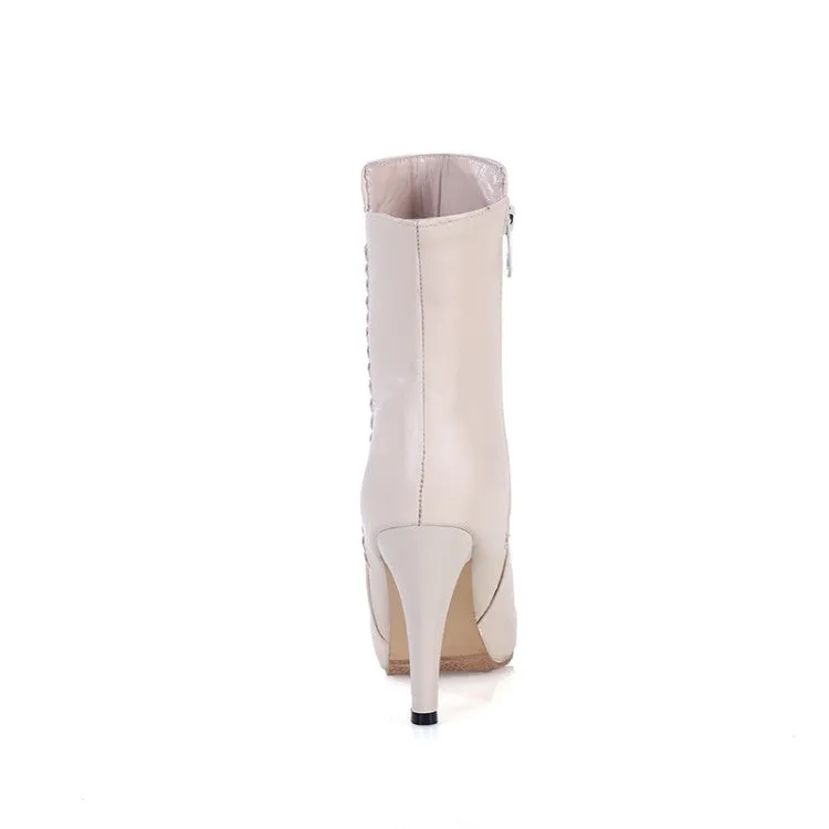 Women's High Heel Mid Calf Boots