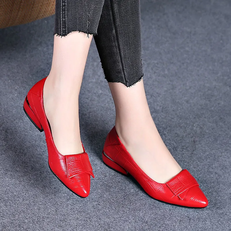 Women's Low-cut Chunky Pointed Soft Bottom Wild Heels