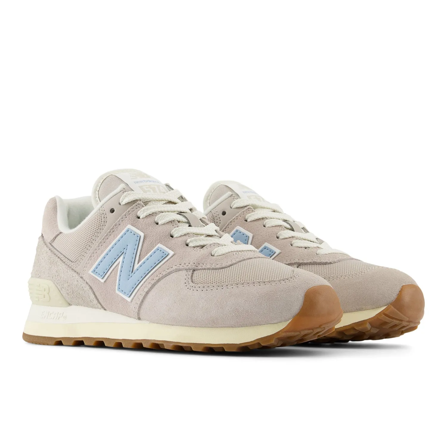 Women's New Balance 574 Core Color: Moonrock with Chrome Blue