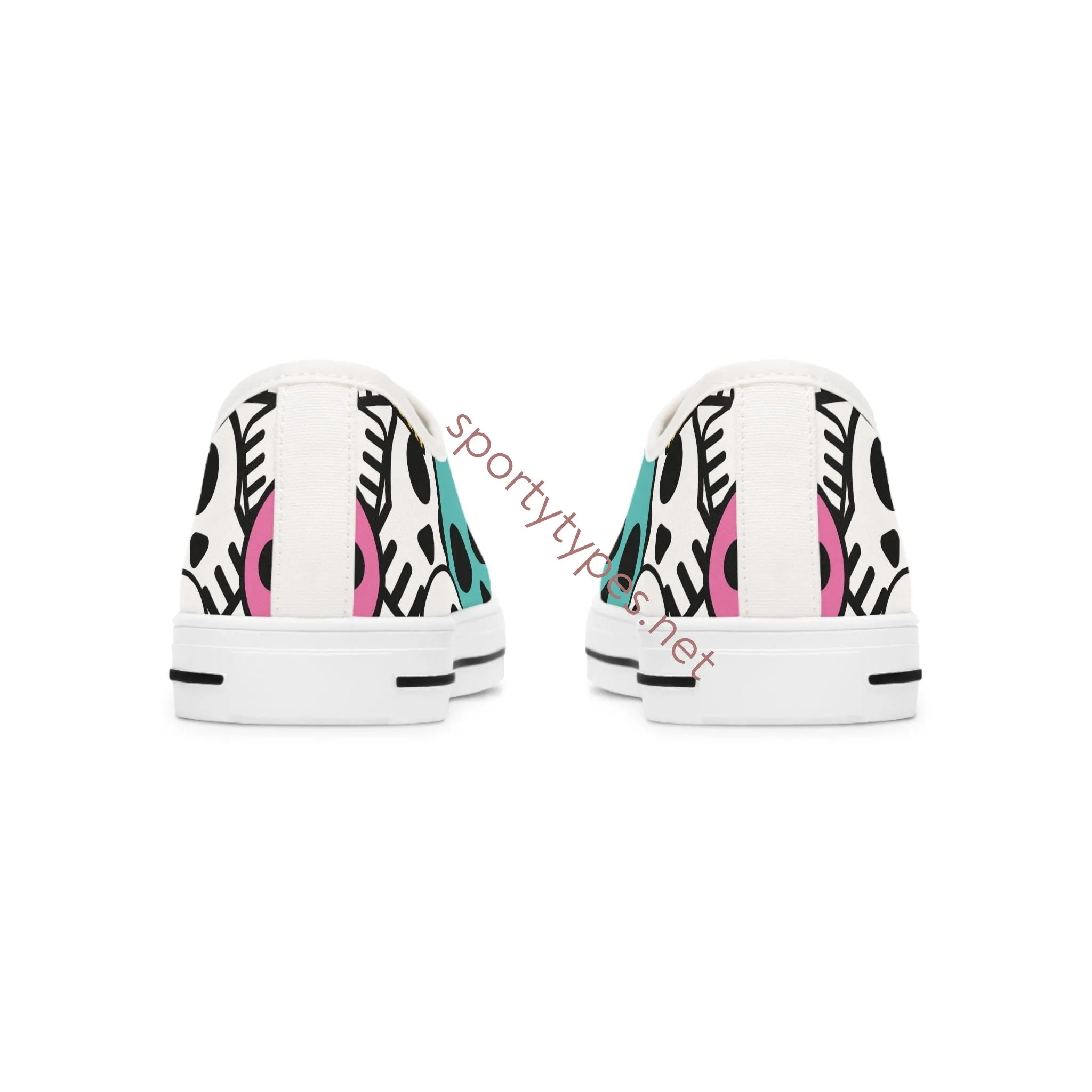 Women's Skull Print Low Top Canvas Sneakers