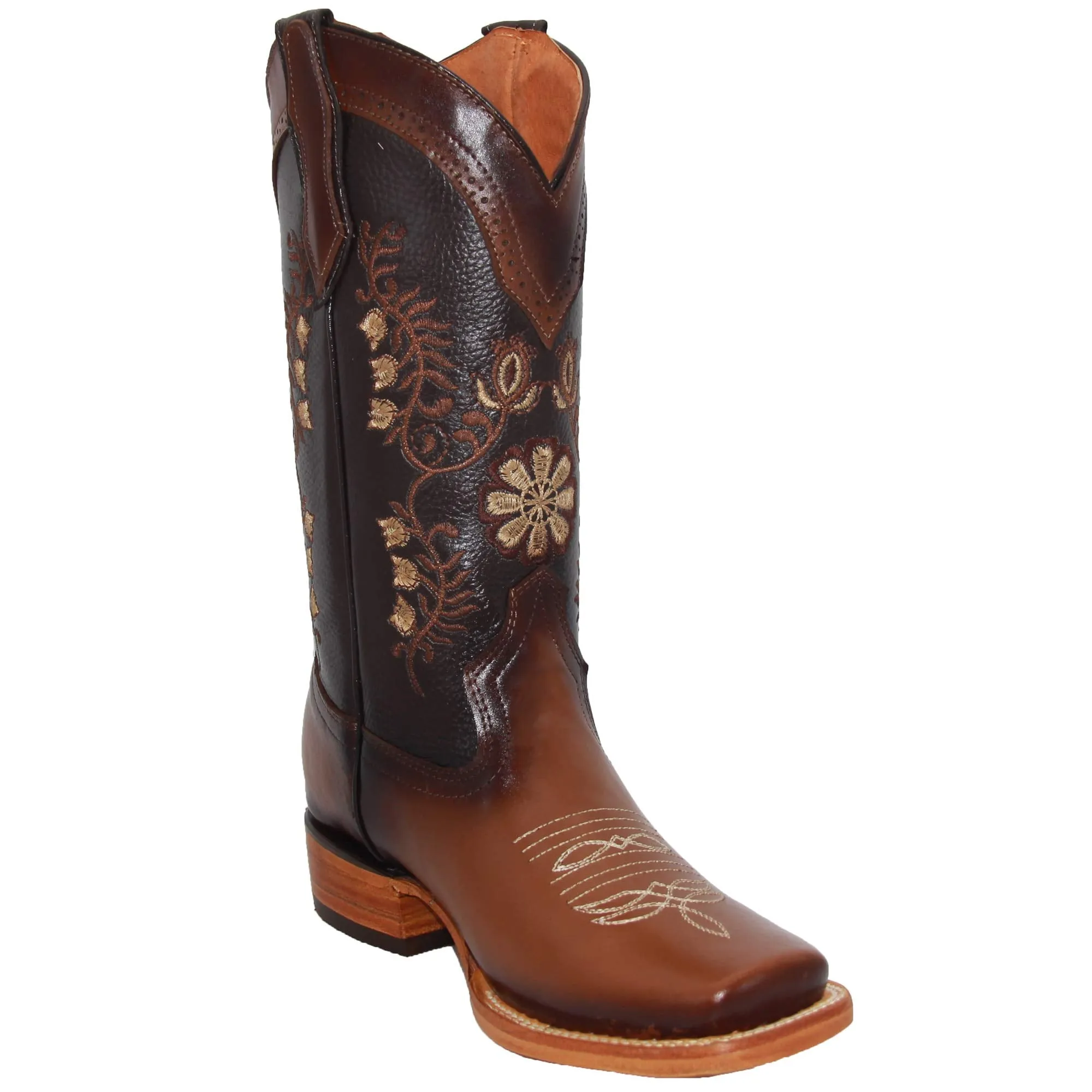 Womens Western Floral Square Toe Cowboy Boot