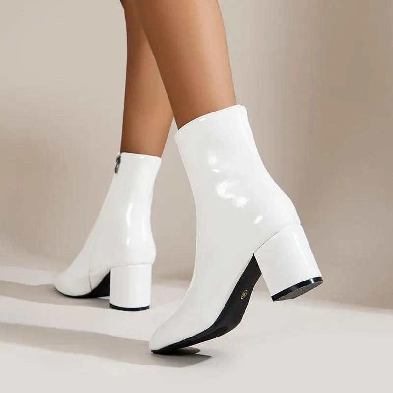 Zipper Pointed Women Ankle Boots