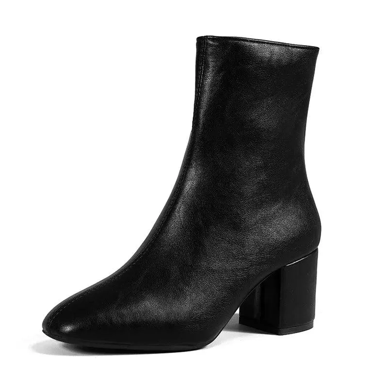 Zipper Pointed Women Ankle Boots